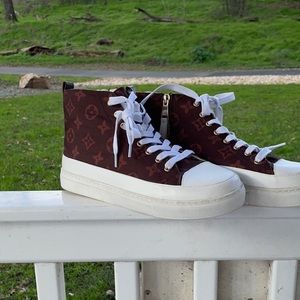Louis Vuitton print platform hightops